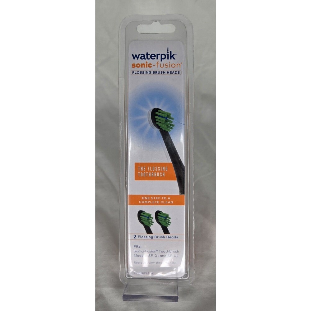 Waterpik Sonic-Fusion Replacement Flossing Brush Heads 2 Pack Black Green New